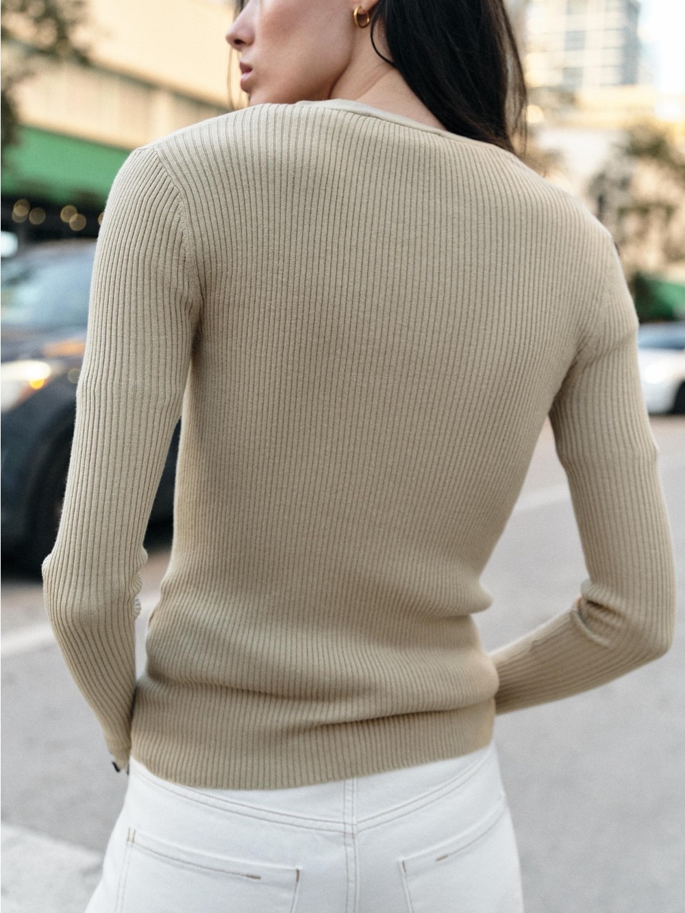 Zara contrast Rib cardigan - Picture 2 of 8